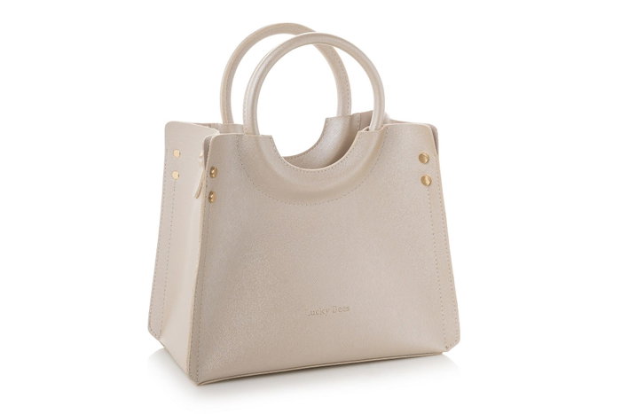 Lucky Bees 1229 Bolso de Cuerpo Cruzado de Oro en Piel Sintética de Moda para Mujer, Accesorio Elegante y Práctico